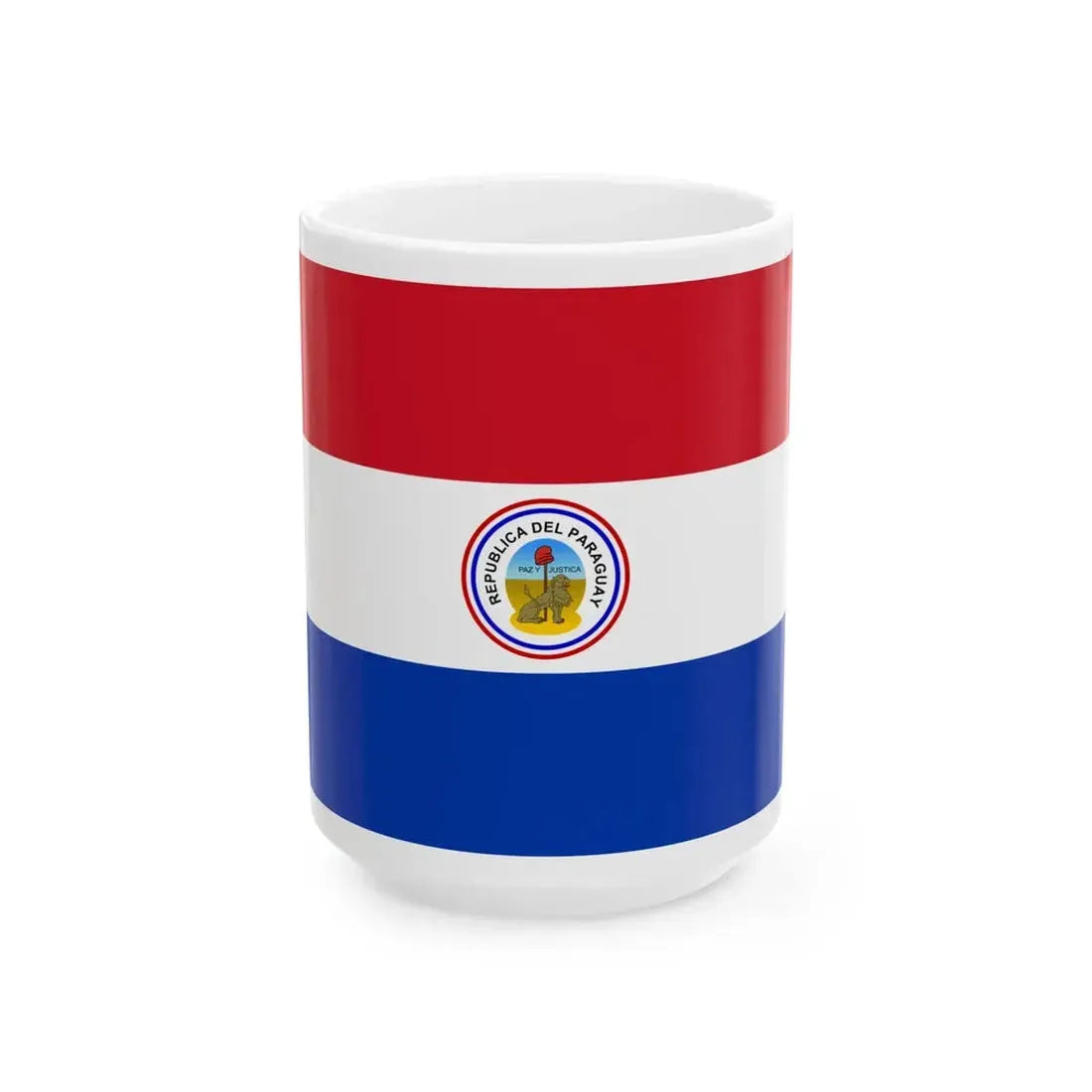 Flag of Paraguay reverse 1954-1988 (Paraguay) White Coffee Mug 15oz - Go Mug Yourself