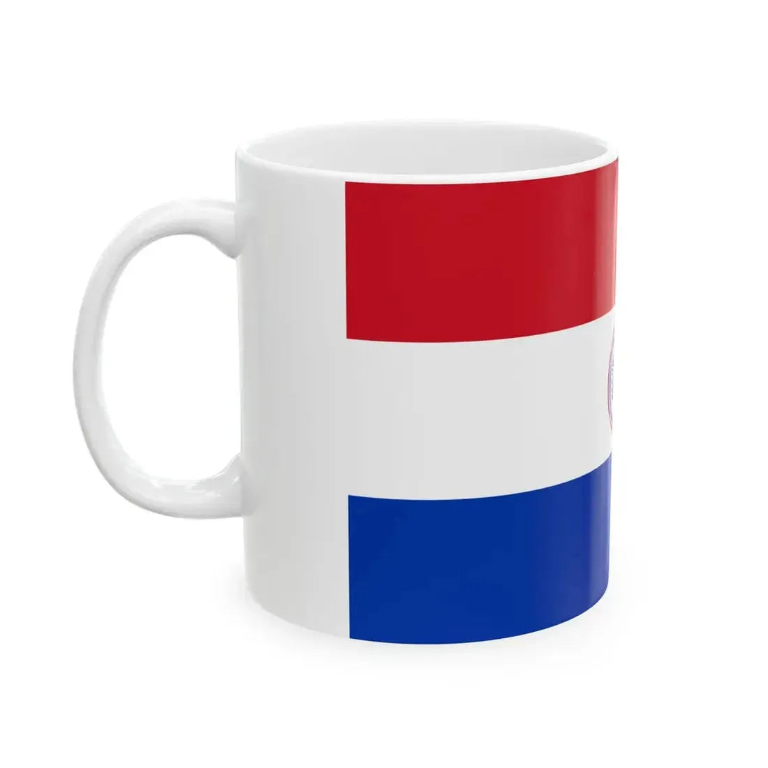 Flag of Paraguay reverse 1988-1990 (Paraguay) White Coffee Mug - Go Mug Yourself