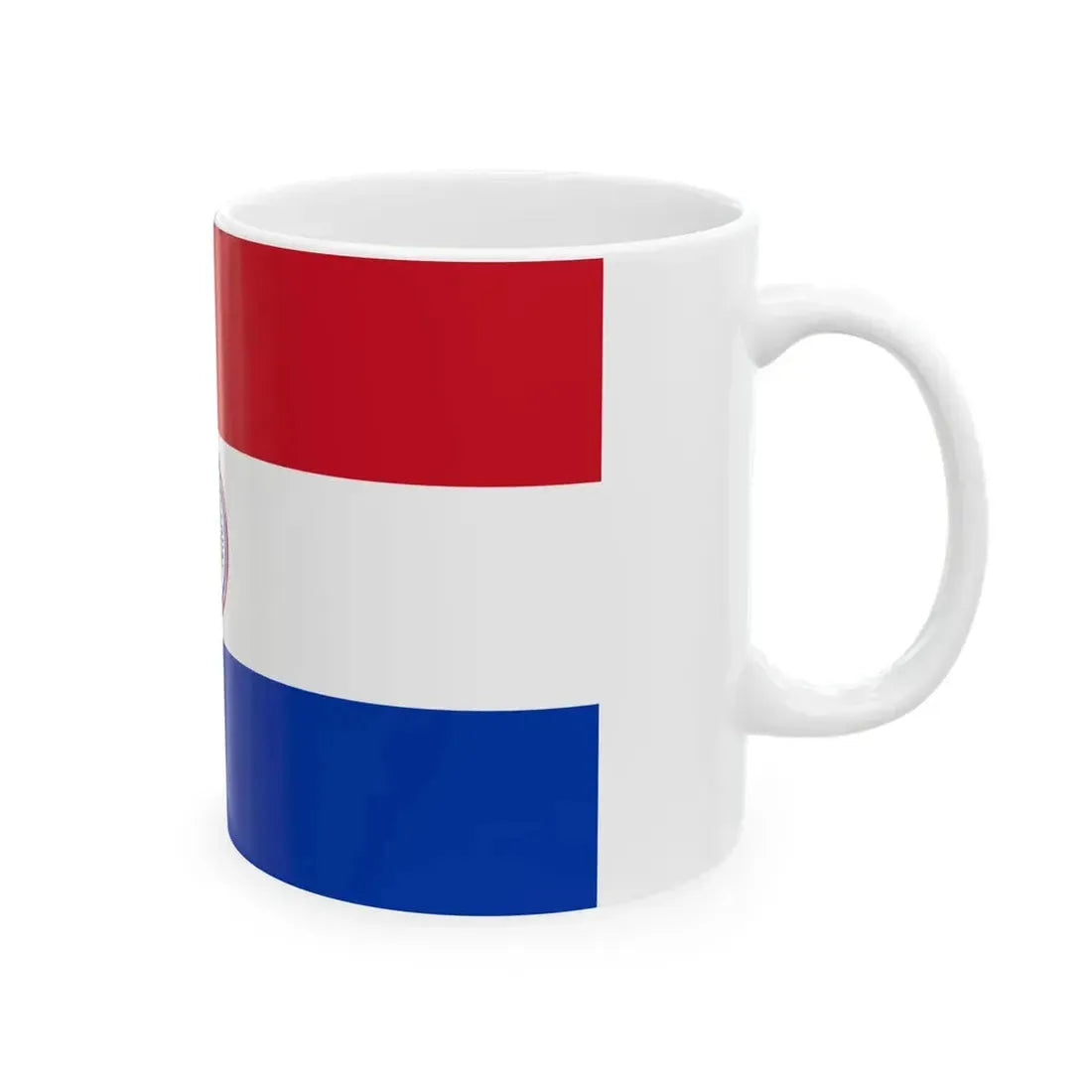 Flag of Paraguay reverse 1988-1990 (Paraguay) White Coffee Mug - Go Mug Yourself