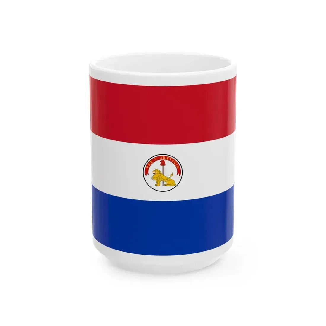 Flag of Paraguay reverse 1990-2013 3-2 (Paraguay) White Coffee Mug 15oz - Go Mug Yourself