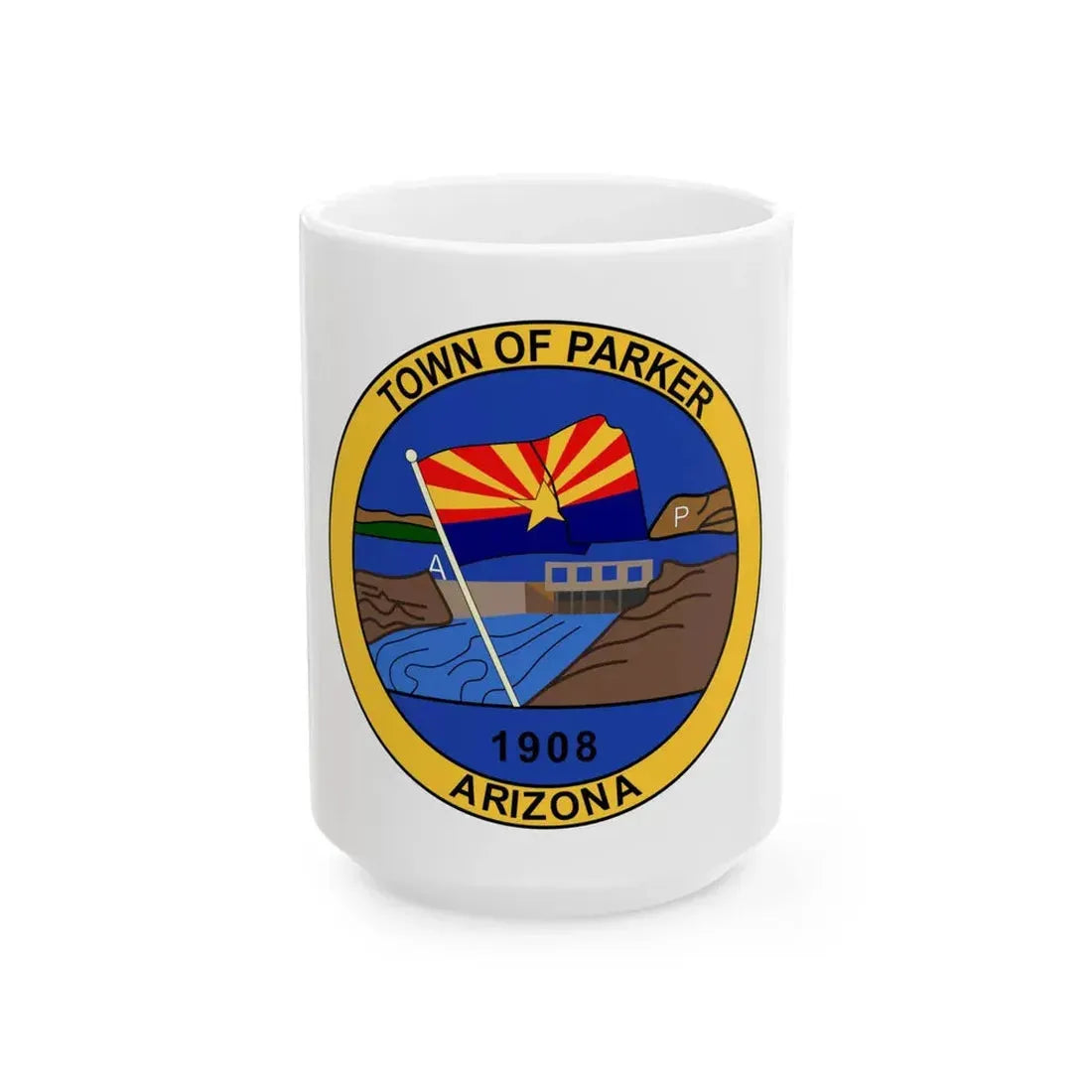 Flag of Parker Arizona (United States) White Coffee Mug 15oz - Go Mug Yourself