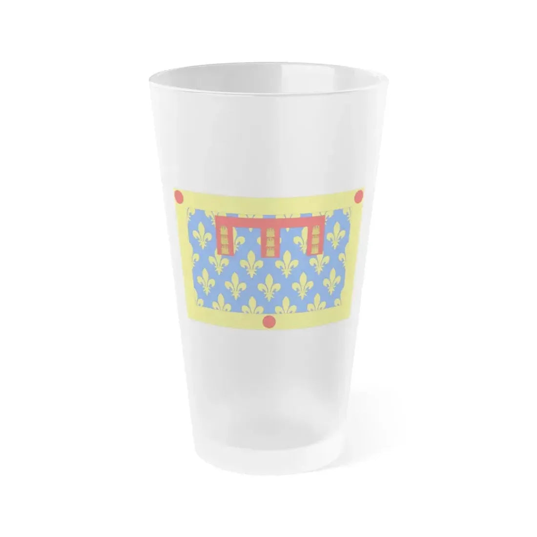 Flag of Pas de Calais France 2 - Frosted Pint Glass 16oz - Go Mug Yourself