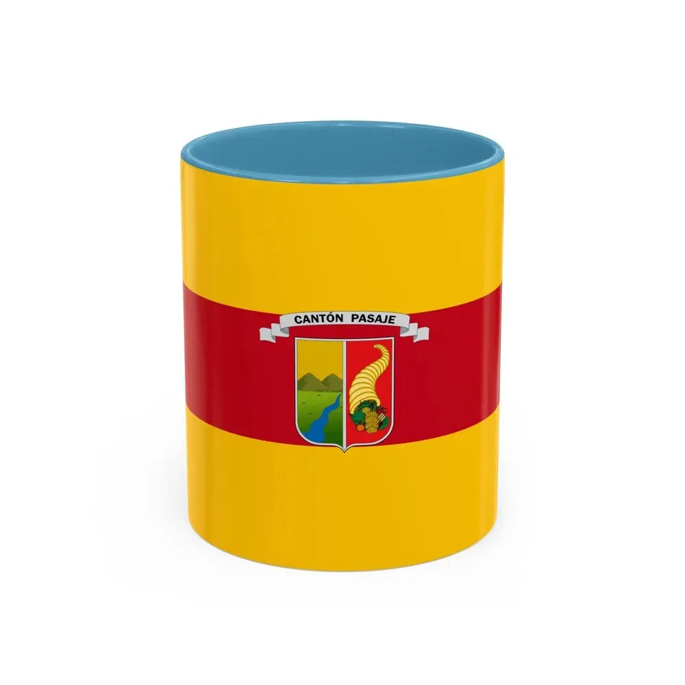 Flag of Pasaje Ecuador - Accent Coffee Mug 11oz Light Blue - Go Mug Yourself