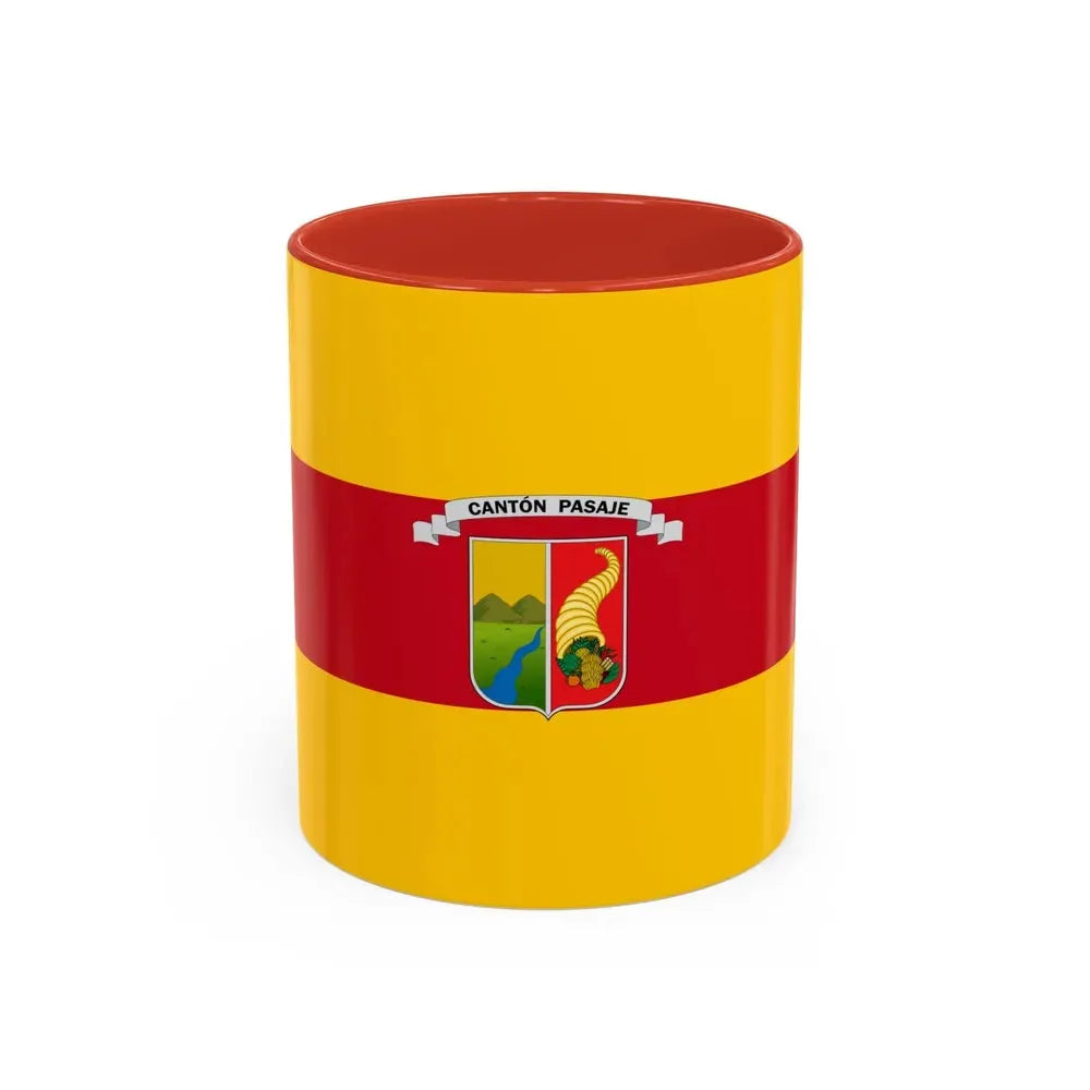 Flag of Pasaje Ecuador - Accent Coffee Mug 11oz Red - Go Mug Yourself