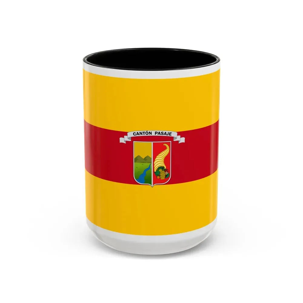Flag of Pasaje Ecuador - Accent Coffee Mug 15oz Black - Go Mug Yourself