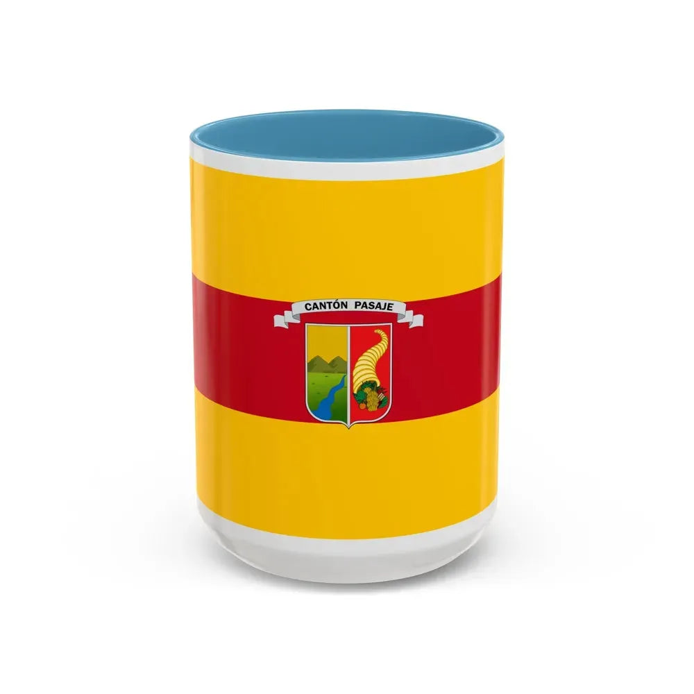 Flag of Pasaje Ecuador - Accent Coffee Mug 15oz Light Blue - Go Mug Yourself