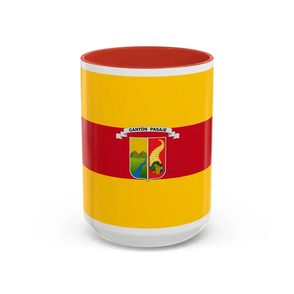 Flag of Pasaje Ecuador - Accent Coffee Mug 15oz Red - Go Mug Yourself