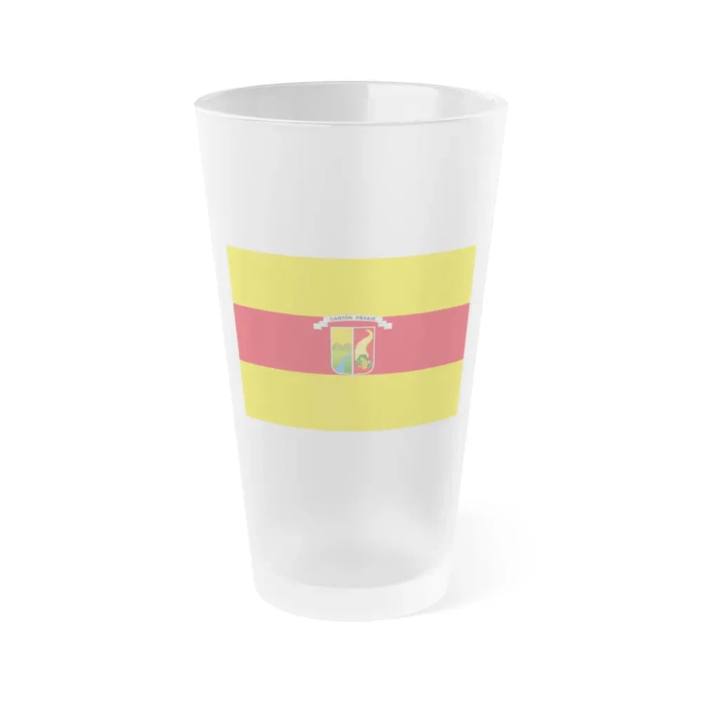 Flag of Pasaje Ecuador - Frosted Pint Glass 16oz 16oz Frosted - Go Mug Yourself