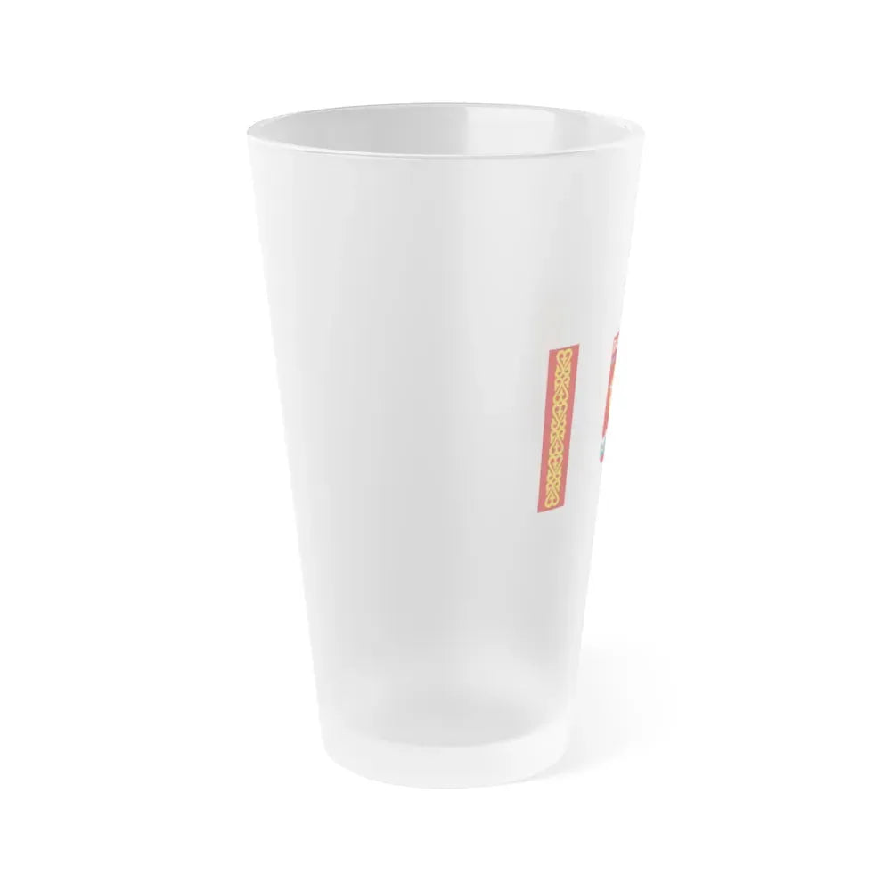 Flag of Pavlodar Kazakhstan - Frosted Pint Glass 16oz - Go Mug Yourself