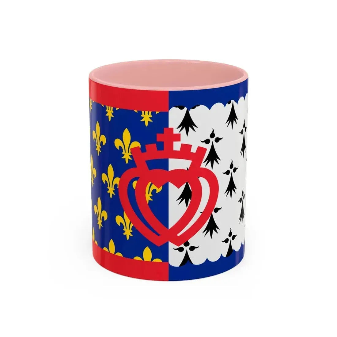 Flag of Pays de la Loire France - Accent Coffee Mug 11oz Pink - Go Mug Yourself