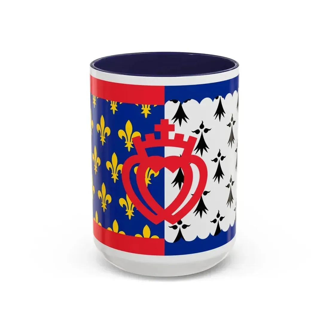 Flag of Pays de la Loire France - Accent Coffee Mug 15oz Navy - Go Mug Yourself