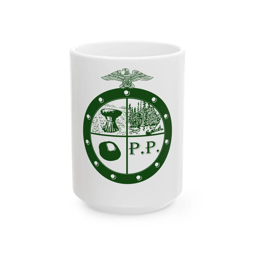Flag of Pee Pee Township Ohio (United States) White Coffee Mug 15oz - Go Mug Yourself