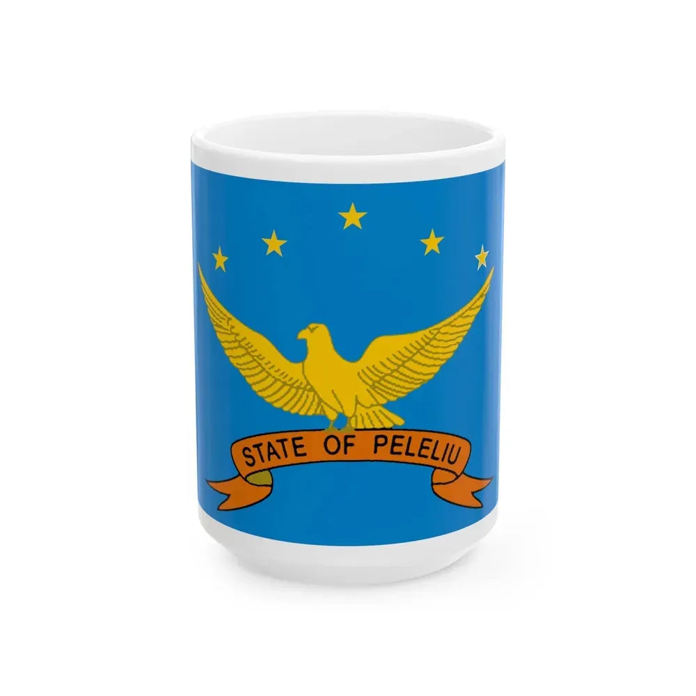 Flag of Peleliu Palau - White Coffee Mug 15oz - Go Mug Yourself