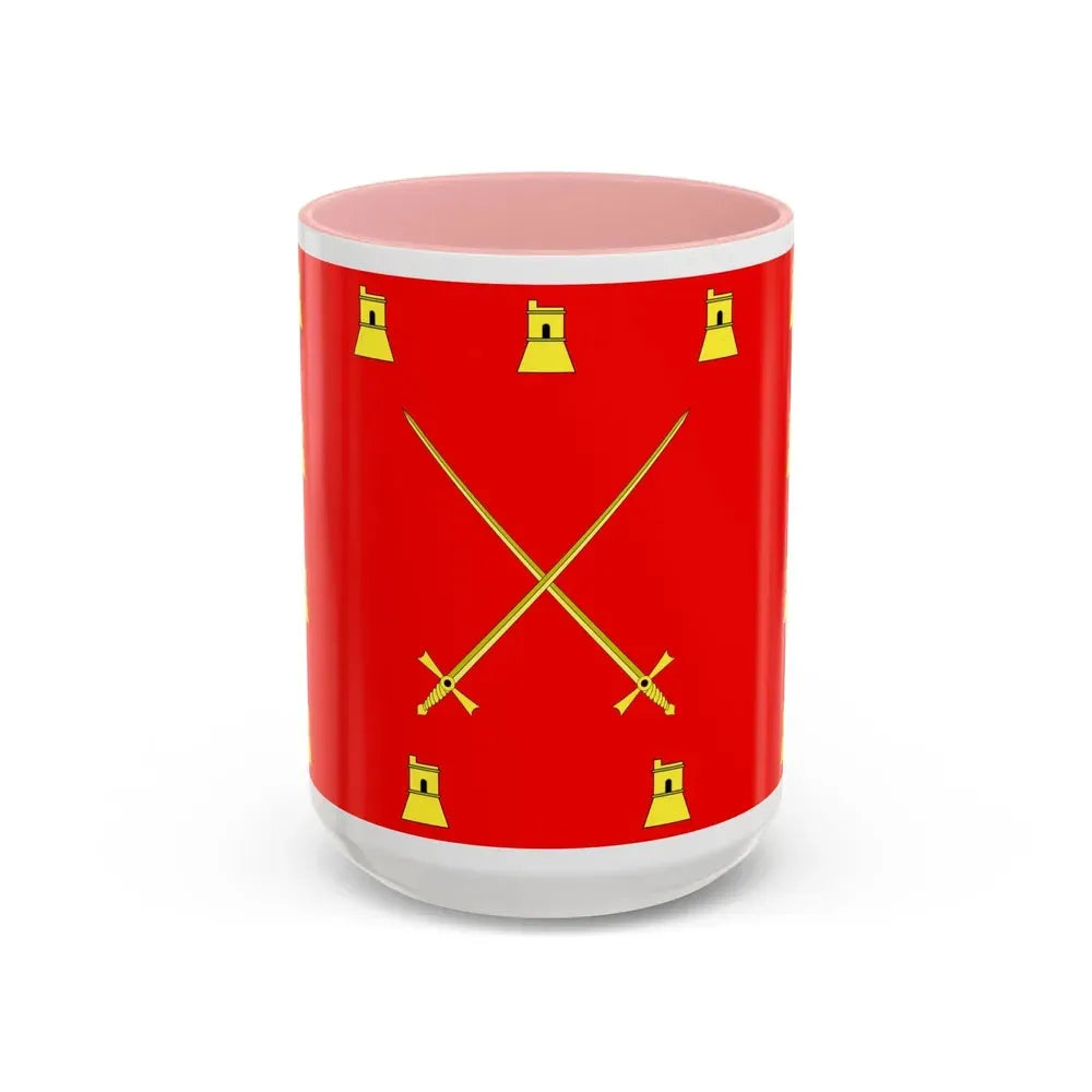 Flag of Pembroke Malta - Accent Coffee Mug 15oz Pink - Go Mug Yourself