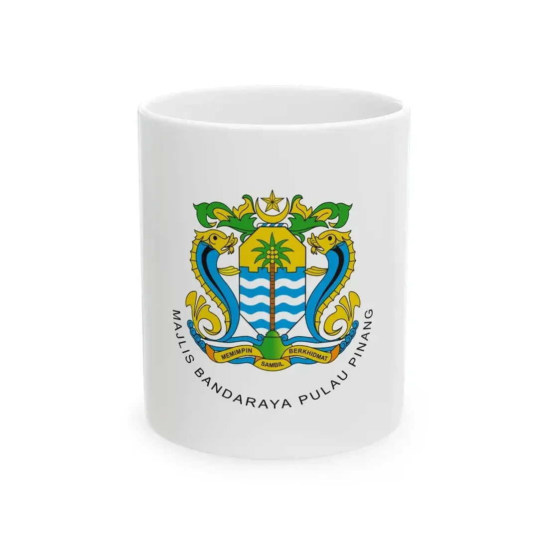 Flag of Penang Island City Council (Malaysia) White Coffee Mug 11oz - Go Mug Yourself
