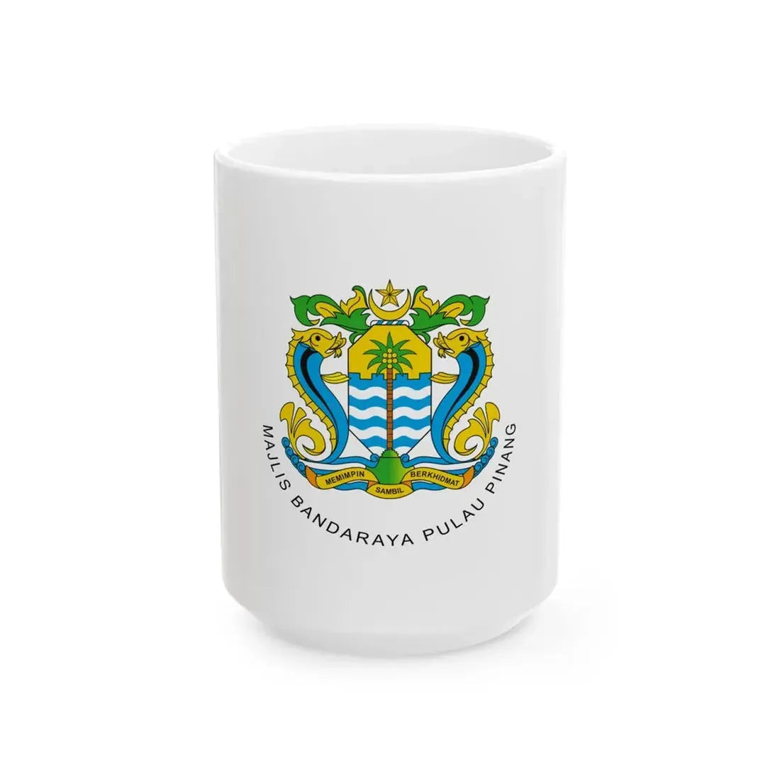 Flag of Penang Island City Council (Malaysia) White Coffee Mug 15oz - Go Mug Yourself