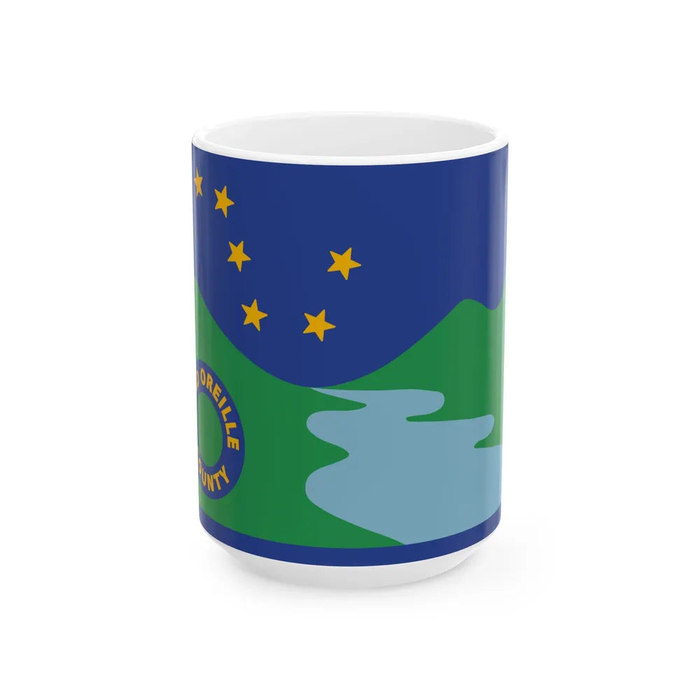Flag of Pend Oreille County Washington (United States) White Coffee Mug 15oz - Go Mug Yourself