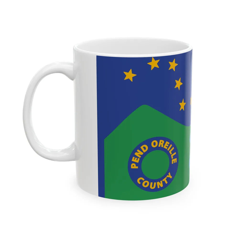 Flag of Pend Oreille County Washington (United States) White Coffee Mug - Go Mug Yourself