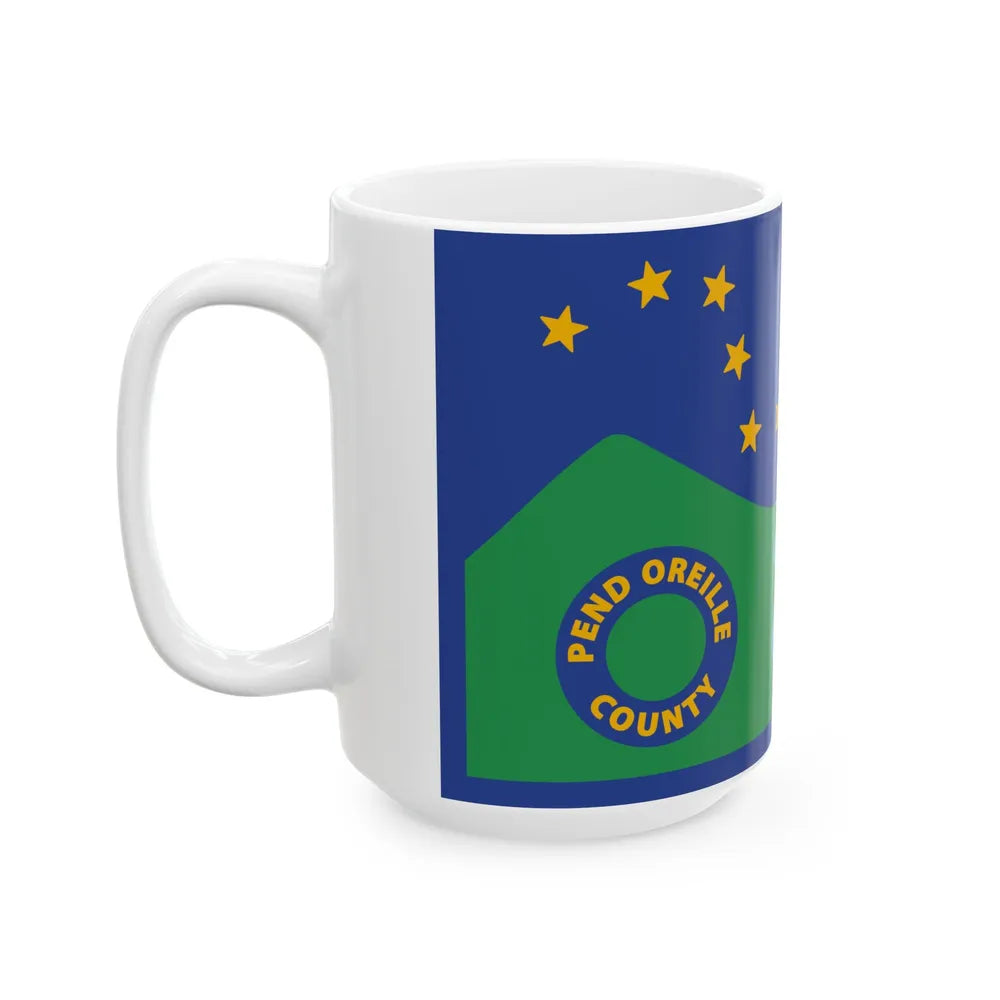 Flag of Pend Oreille County Washington (United States) White Coffee Mug - Go Mug Yourself