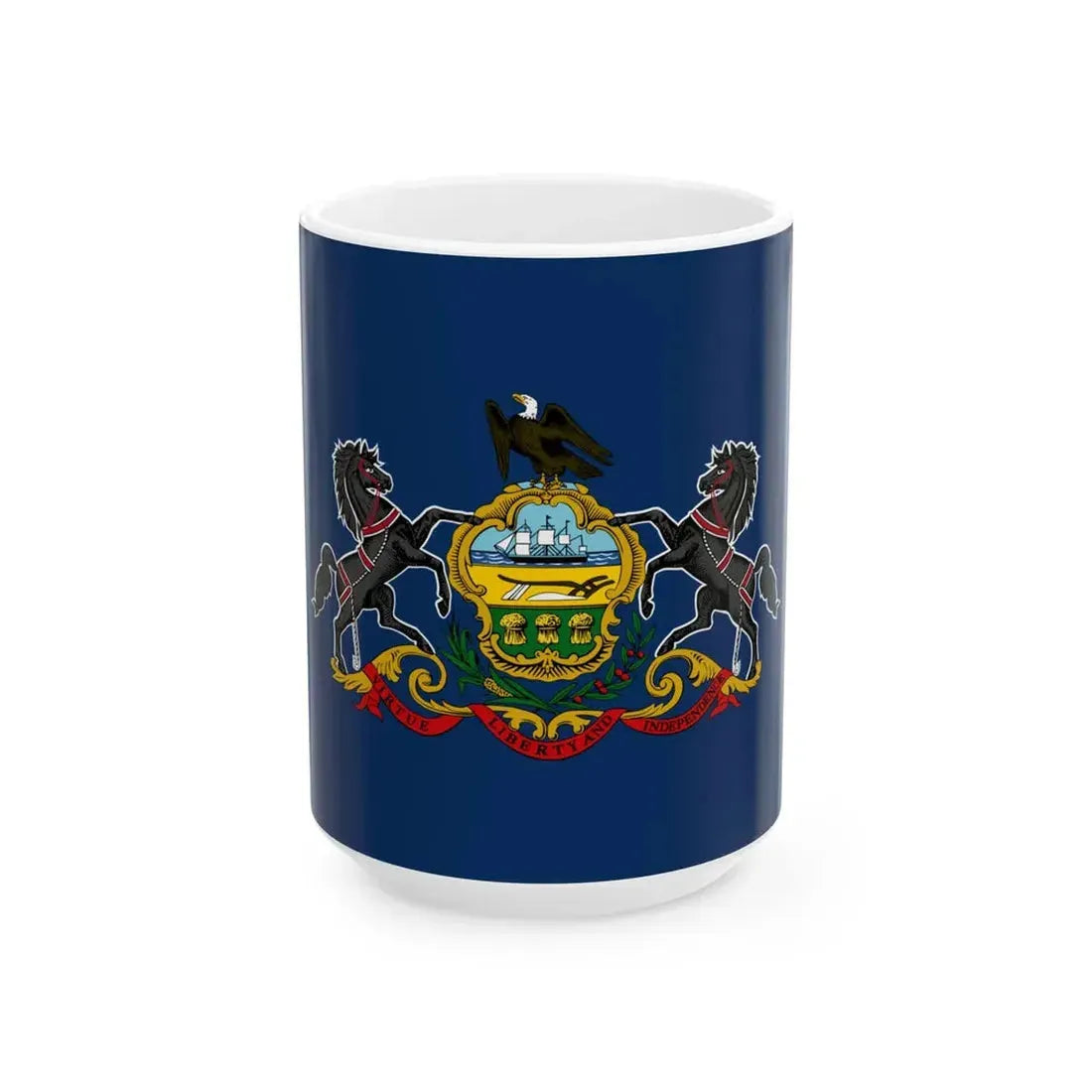 Flag of Pennsylvania 3-2 (United States) White Coffee Mug 15oz - Go Mug Yourself