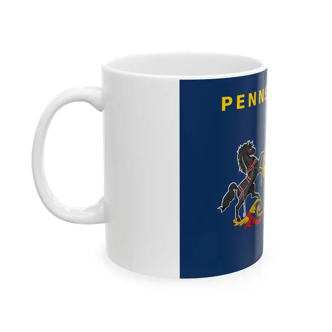 Flag of Pennsylvania with name added above 2004 Proposal (United States) White Coffee Mug - Go Mug Yourself