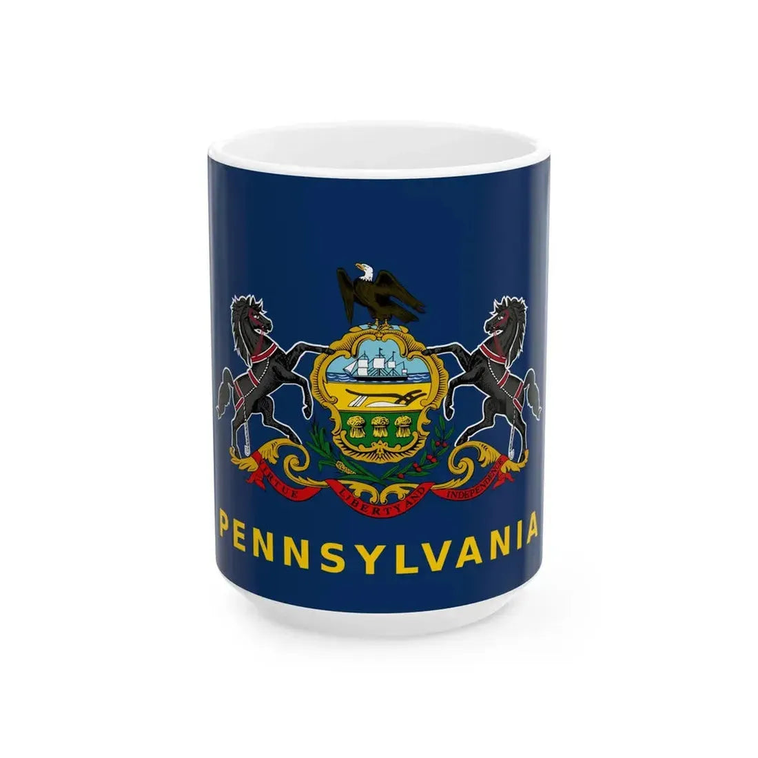 Flag of Pennsylvania with name added below 2004 Proposal (United States) White Coffee Mug 15oz - Go Mug Yourself