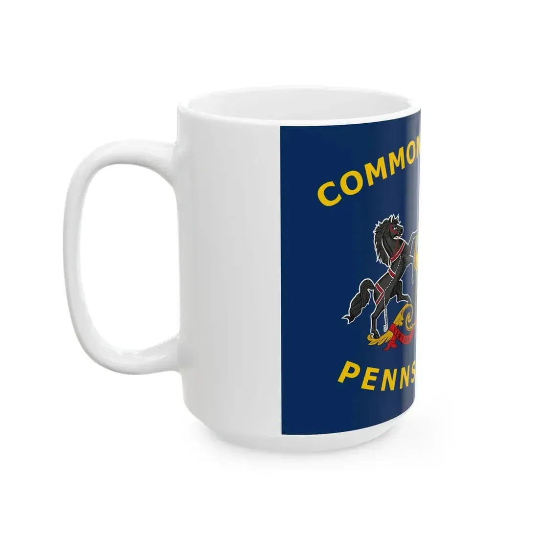 Flag of Pennsylvania with Yellow Lettering 2007 Proposal (United States) White Coffee Mug - Go Mug Yourself