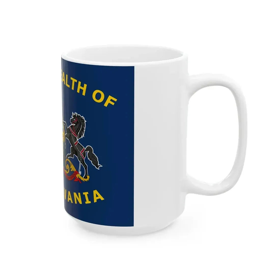 Flag of Pennsylvania with Yellow Lettering 2007 Proposal (United States) White Coffee Mug - Go Mug Yourself