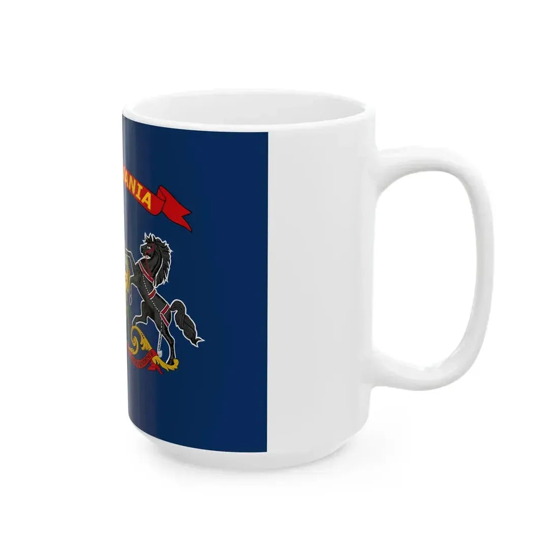 Flag of Pennsylvania with Yellow Lettering on Red Festoon 2009 Proposal (United States) White Coffee Mug - Go Mug Yourself