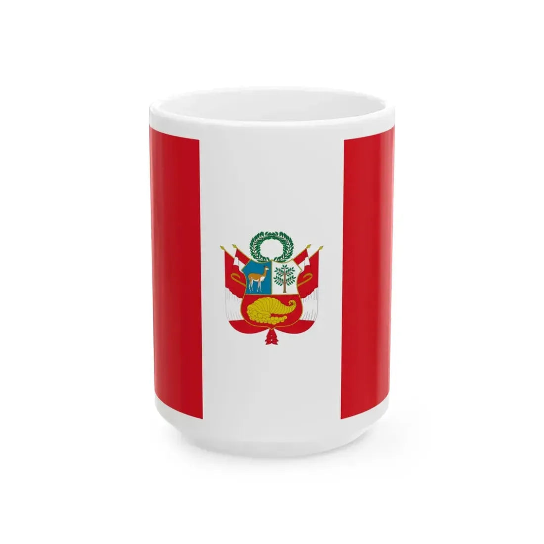 Flag of Peru war (Peru) White Coffee Mug 15oz - Go Mug Yourself