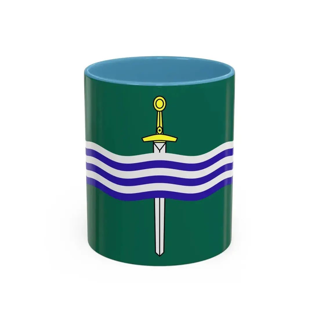 Flag of Peterborough Ontario Canada - Accent Coffee Mug 11oz Light Blue - Go Mug Yourself