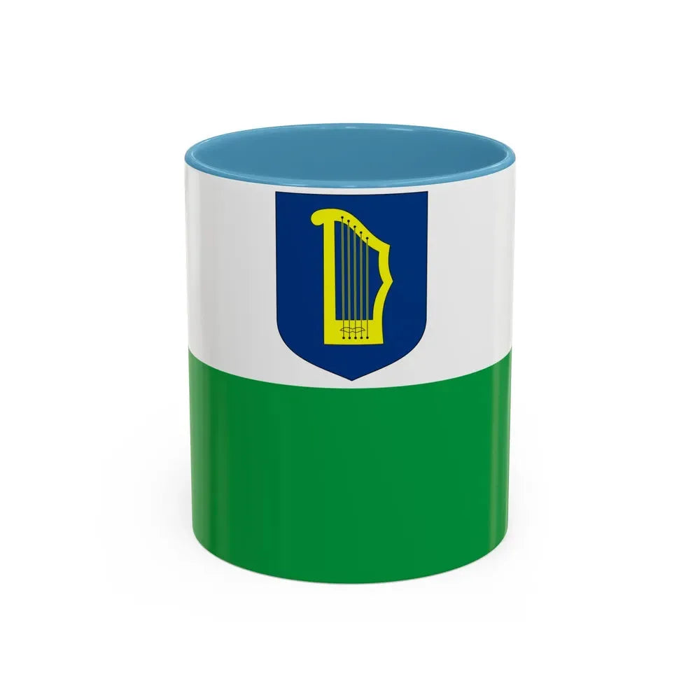 Flag of Petseri County Estonia - Accent Coffee Mug 11oz Light Blue - Go Mug Yourself
