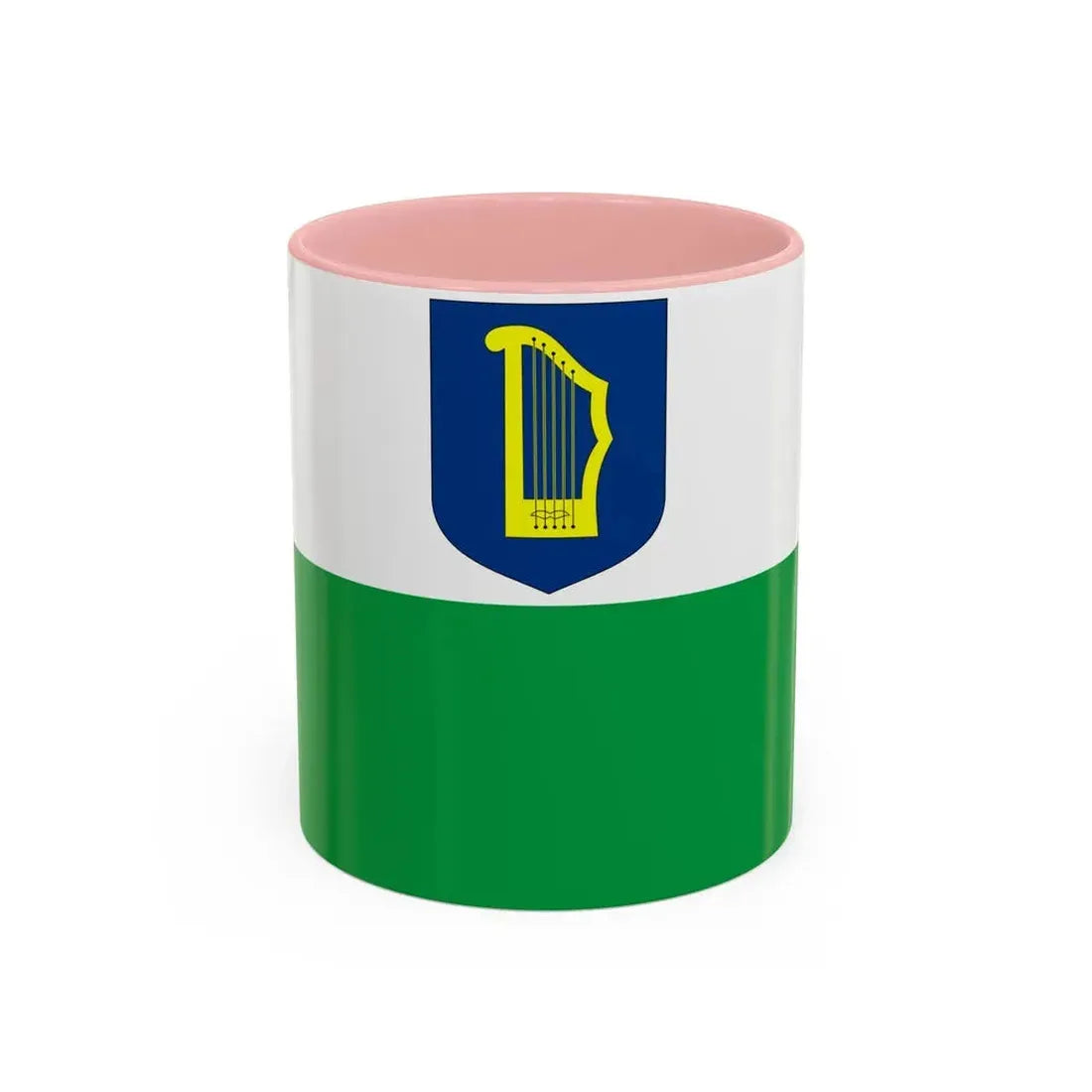 Flag of Petseri County Estonia - Accent Coffee Mug 11oz Pink - Go Mug Yourself