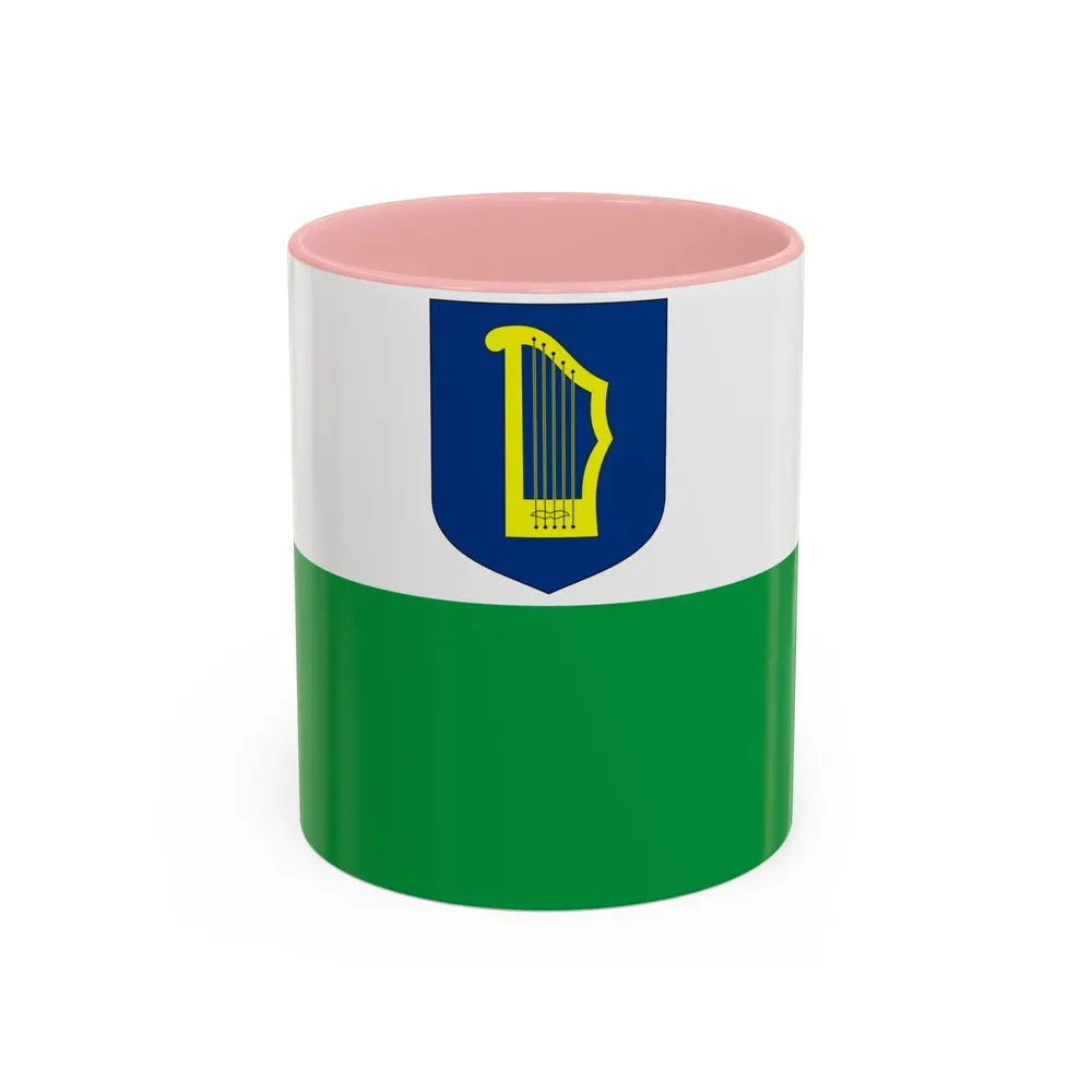 Flag of Petseri County Estonia - Accent Coffee Mug 11oz Pink - Go Mug Yourself