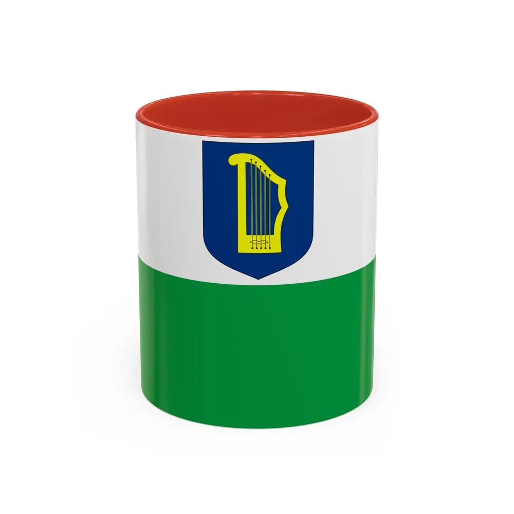 Flag of Petseri County Estonia - Accent Coffee Mug 11oz Red - Go Mug Yourself