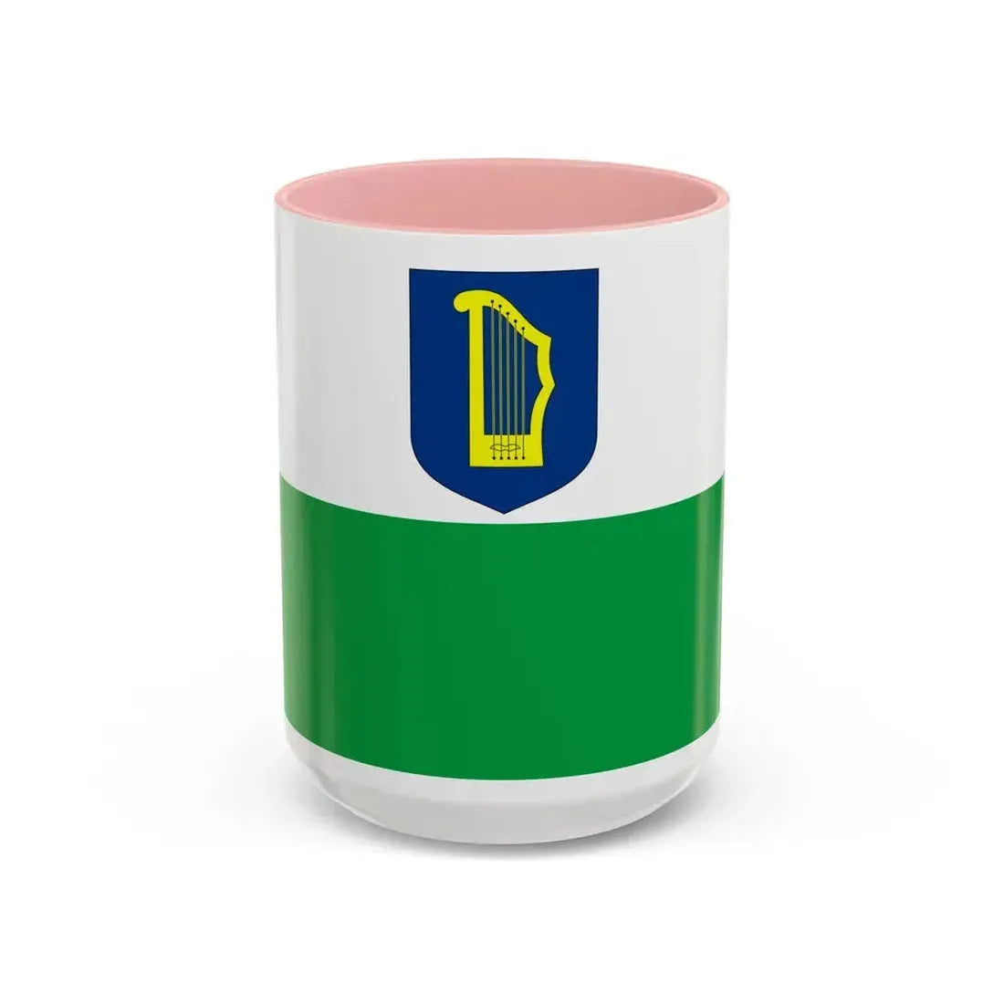 Flag of Petseri County Estonia - Accent Coffee Mug 15oz Pink - Go Mug Yourself