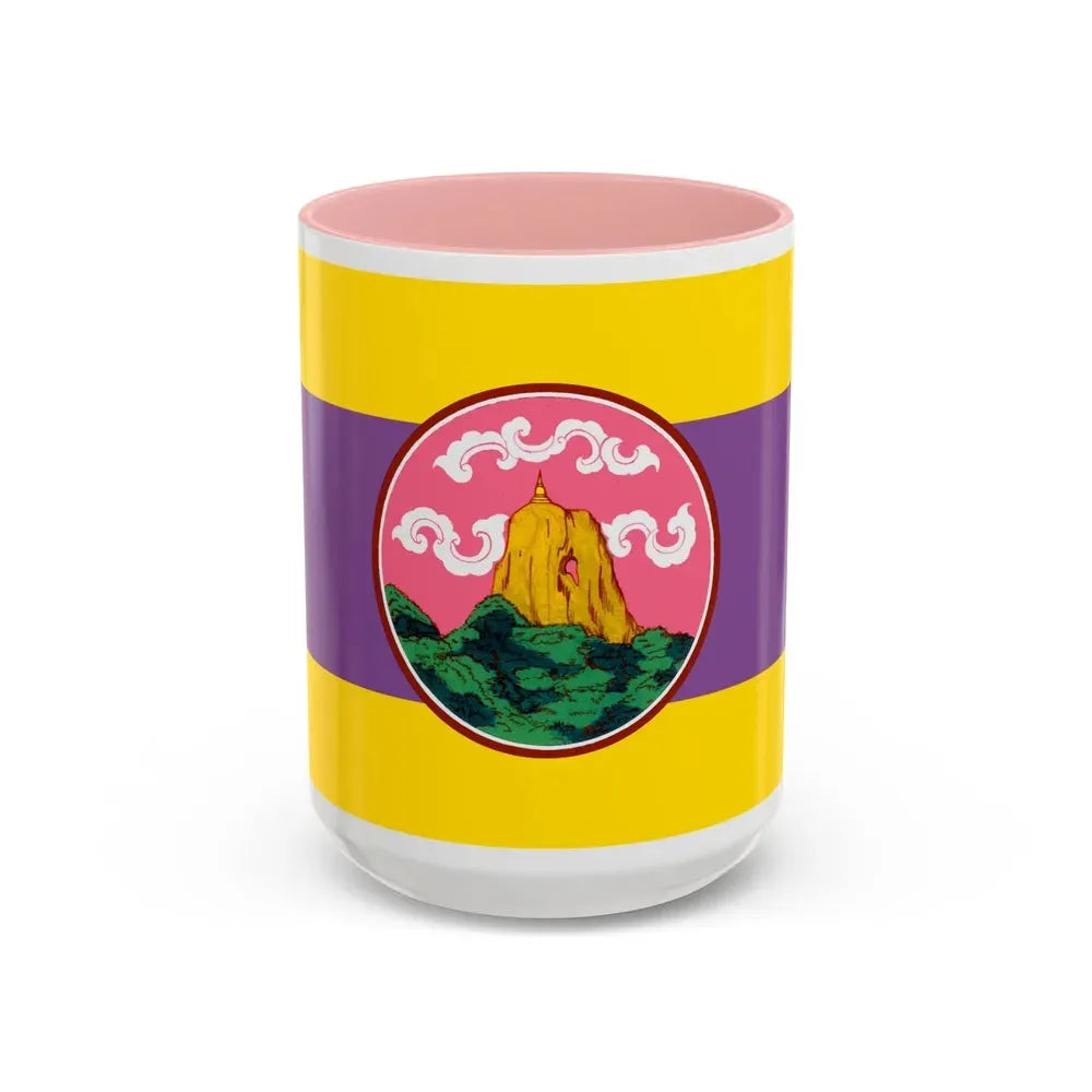 Flag of Phatthalung Province Thailand - Accent Coffee Mug 15oz Pink - Go Mug Yourself
