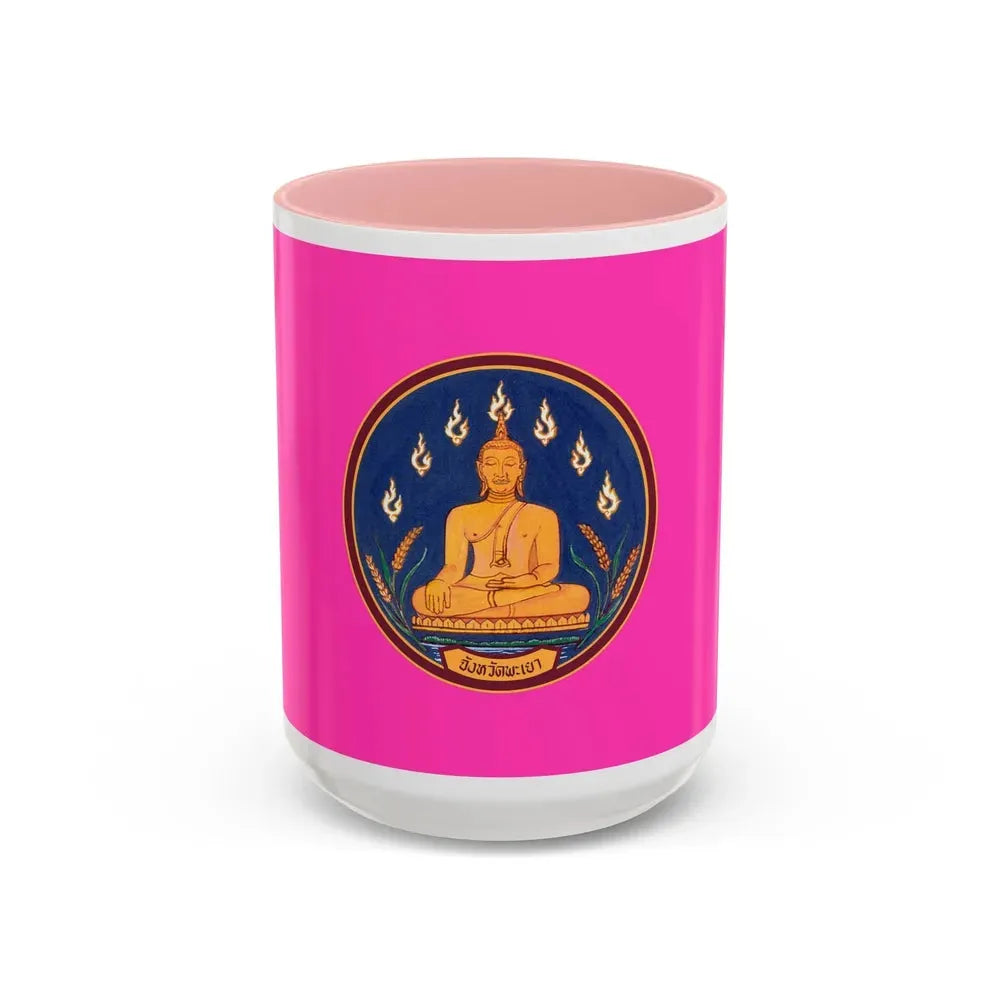 Flag of Phayao Province Thailand - Accent Coffee Mug 15oz Pink - Go Mug Yourself