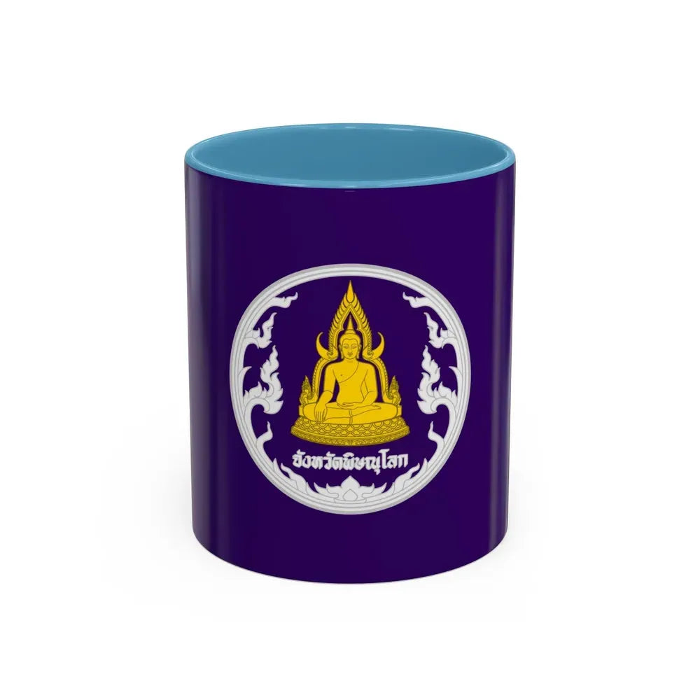 Flag of Phitsanulok Province Thailand - Accent Coffee Mug 11oz Light Blue - Go Mug Yourself