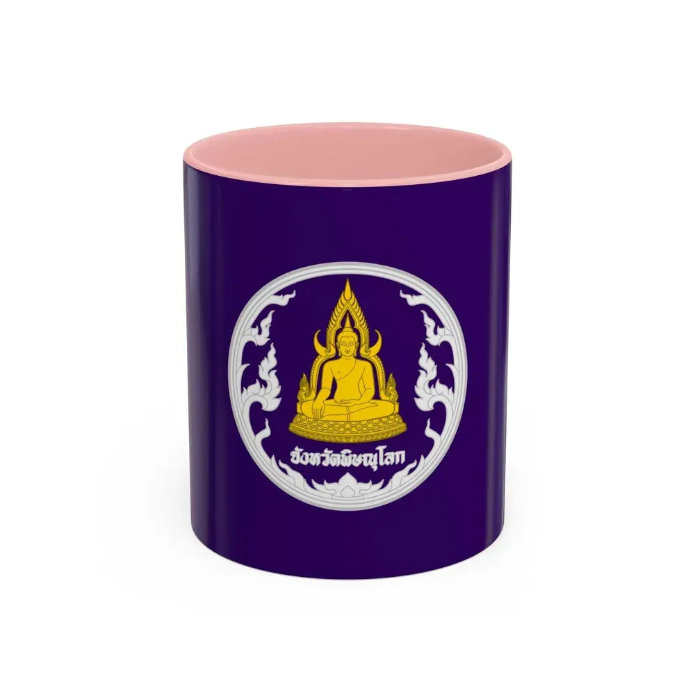 Flag of Phitsanulok Province Thailand - Accent Coffee Mug 11oz Pink - Go Mug Yourself