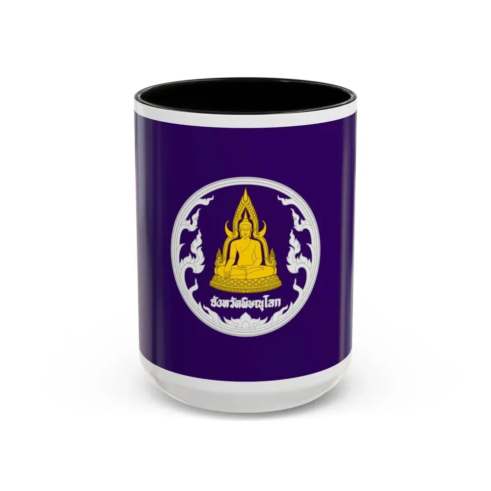 Flag of Phitsanulok Province Thailand - Accent Coffee Mug 15oz Black - Go Mug Yourself
