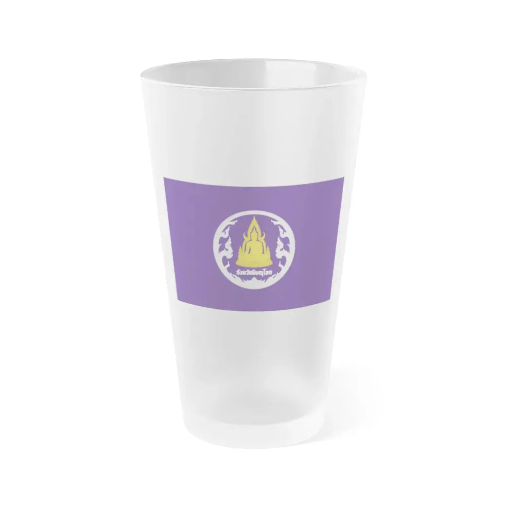 Flag of Phitsanulok Province Thailand - Frosted Pint Glass 16oz 16oz Frosted - Go Mug Yourself