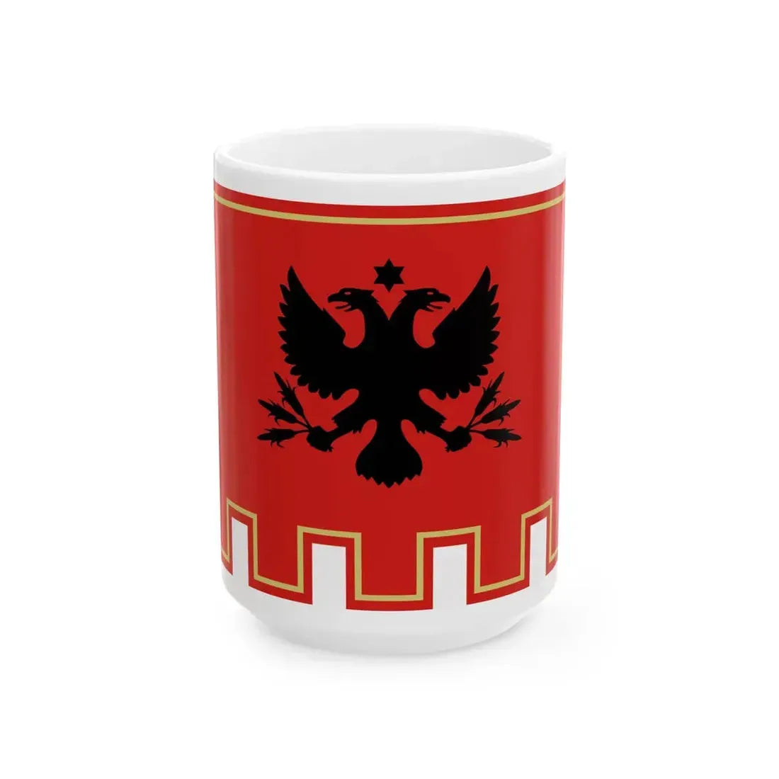 Flag of Piana degli Albanesi (Italy) White Coffee Mug 15oz - Go Mug Yourself