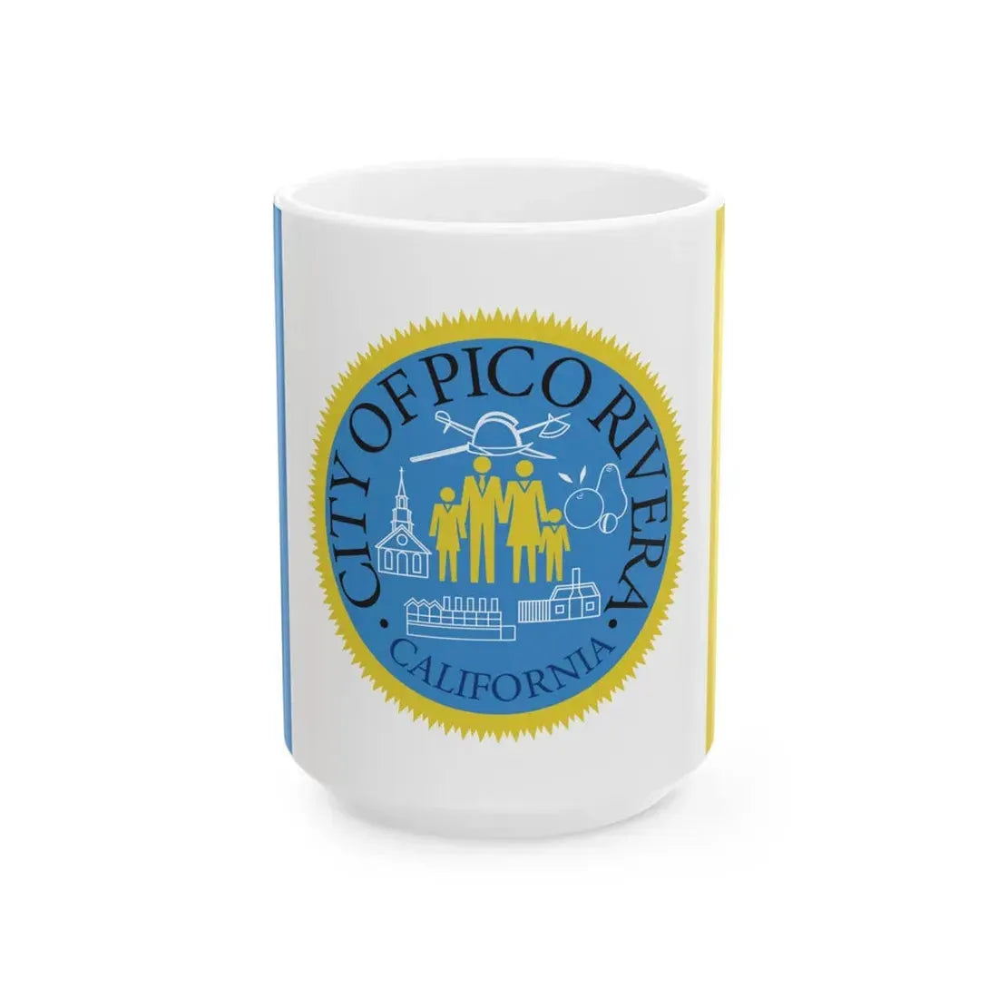 Flag of Pico Rivera California (United States) White Coffee Mug 15oz - Go Mug Yourself