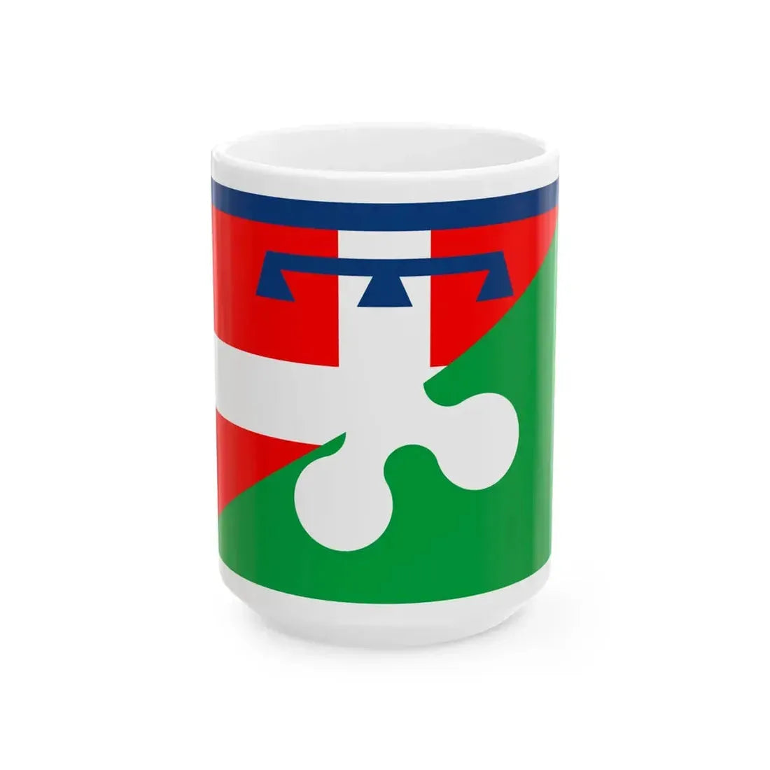 Flag of Piedmont and Lombardy (Italy) White Coffee Mug 15oz - Go Mug Yourself