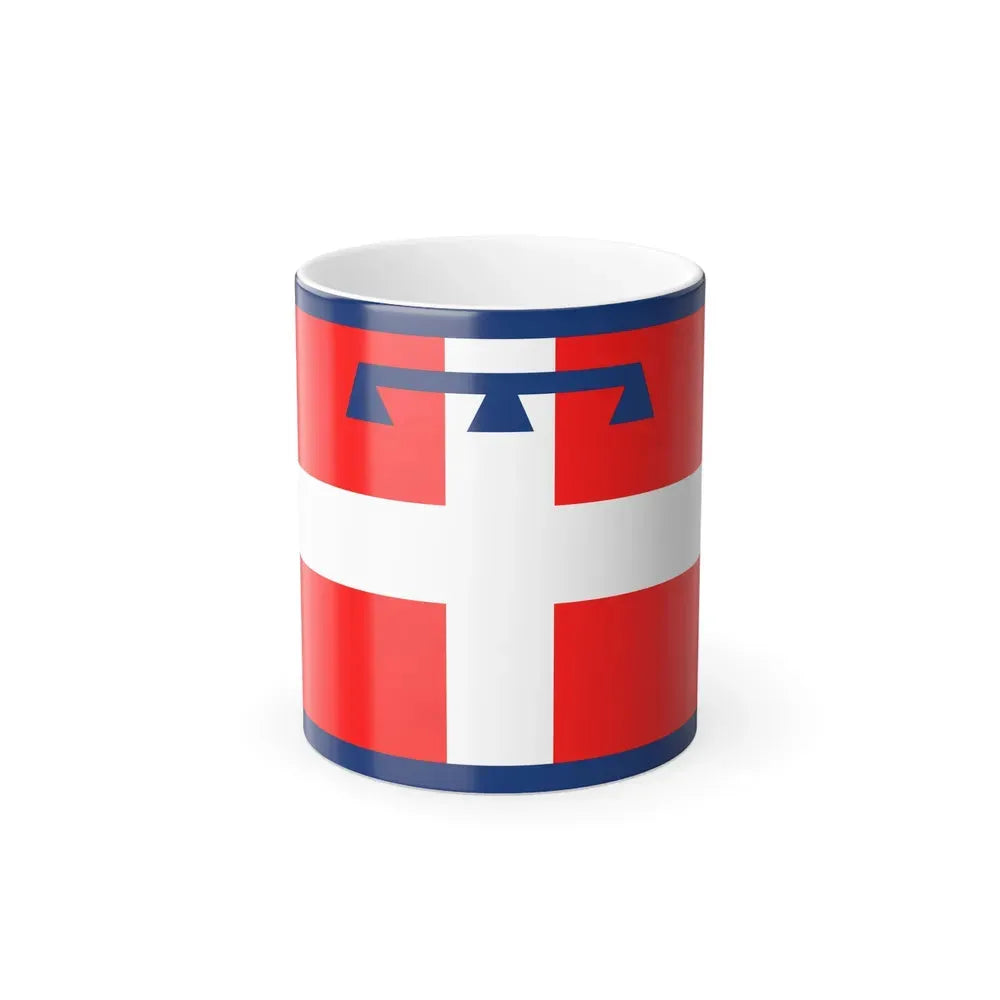 Flag of Piedmont Italy - Color Changing Coffee Mug 11oz - Go Mug Yourself