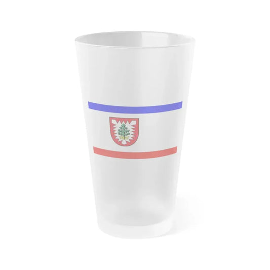 Flag of Pinneberg Germany - Frosted Pint Glass 16oz 16oz Frosted - Go Mug Yourself