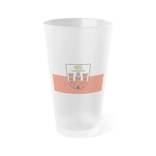 Flag of Pirmasens Germany - Frosted Pint Glass 16oz 16oz Frosted - Go Mug Yourself