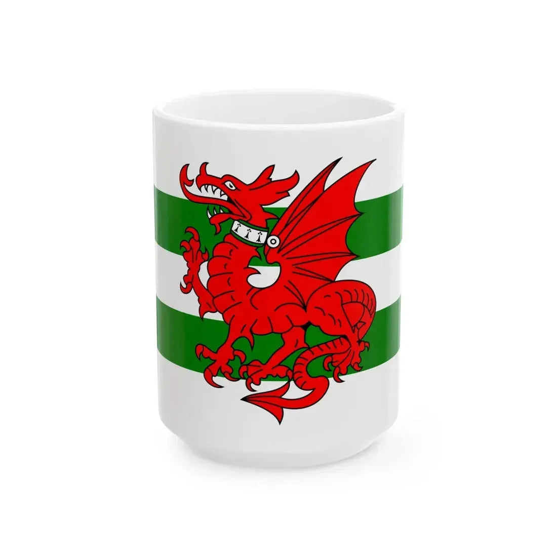Flag of Plomelin (France) White Coffee Mug 15oz - Go Mug Yourself