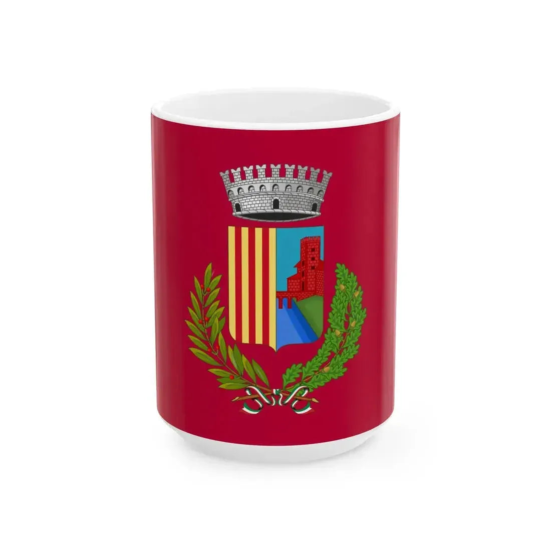 Flag of Poggio Renatico (Italy) White Coffee Mug 15oz - Go Mug Yourself